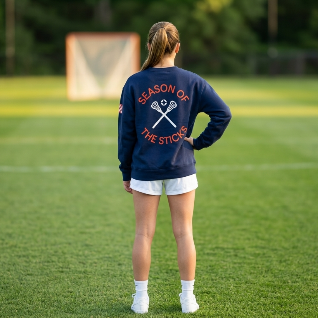 Season of the Sticks Lacrosse Crewneck Sweatshirt- HERITAGE COLLECTION