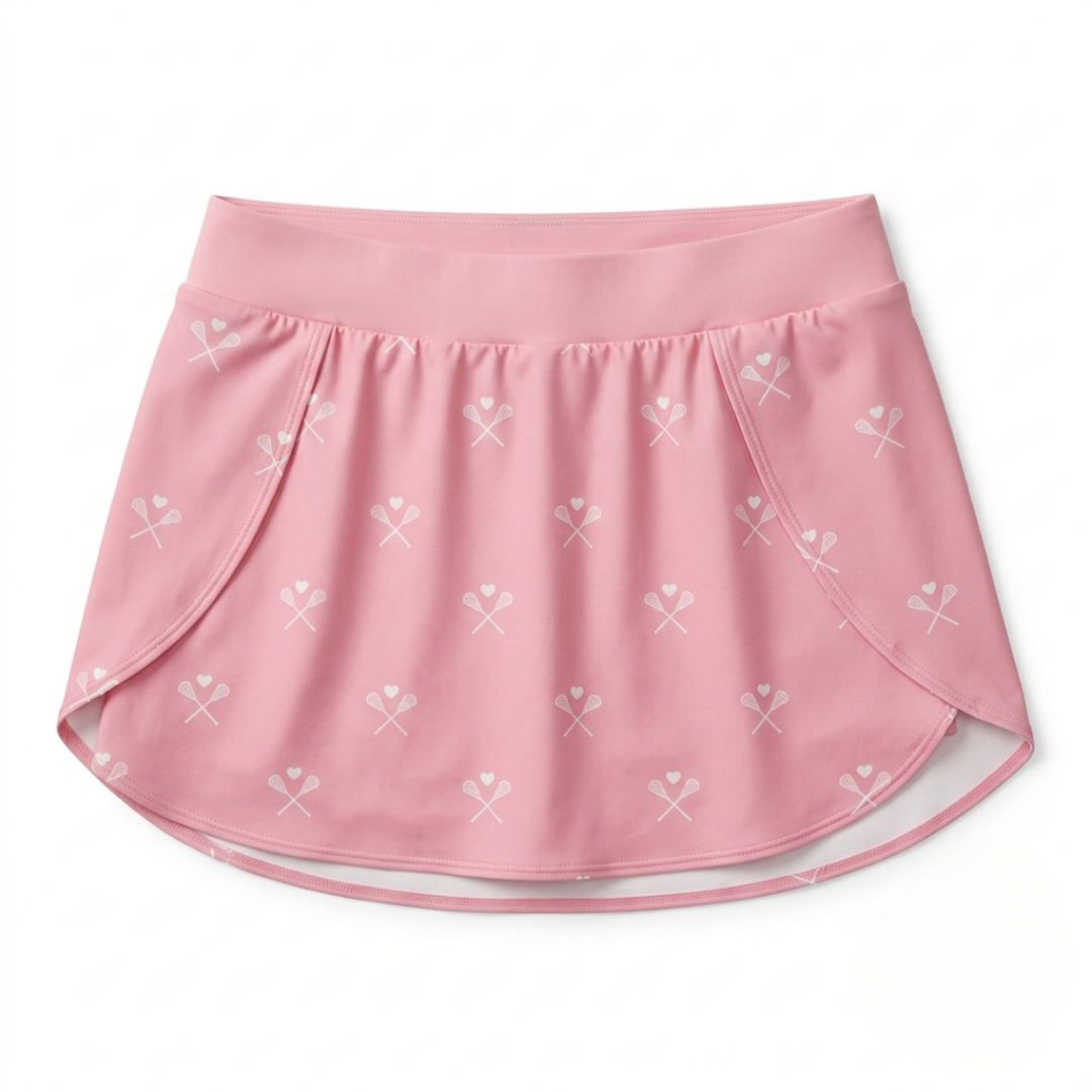 Youth Girls' Lacrosse Skort with Built-In Shorts | SOFT PINK