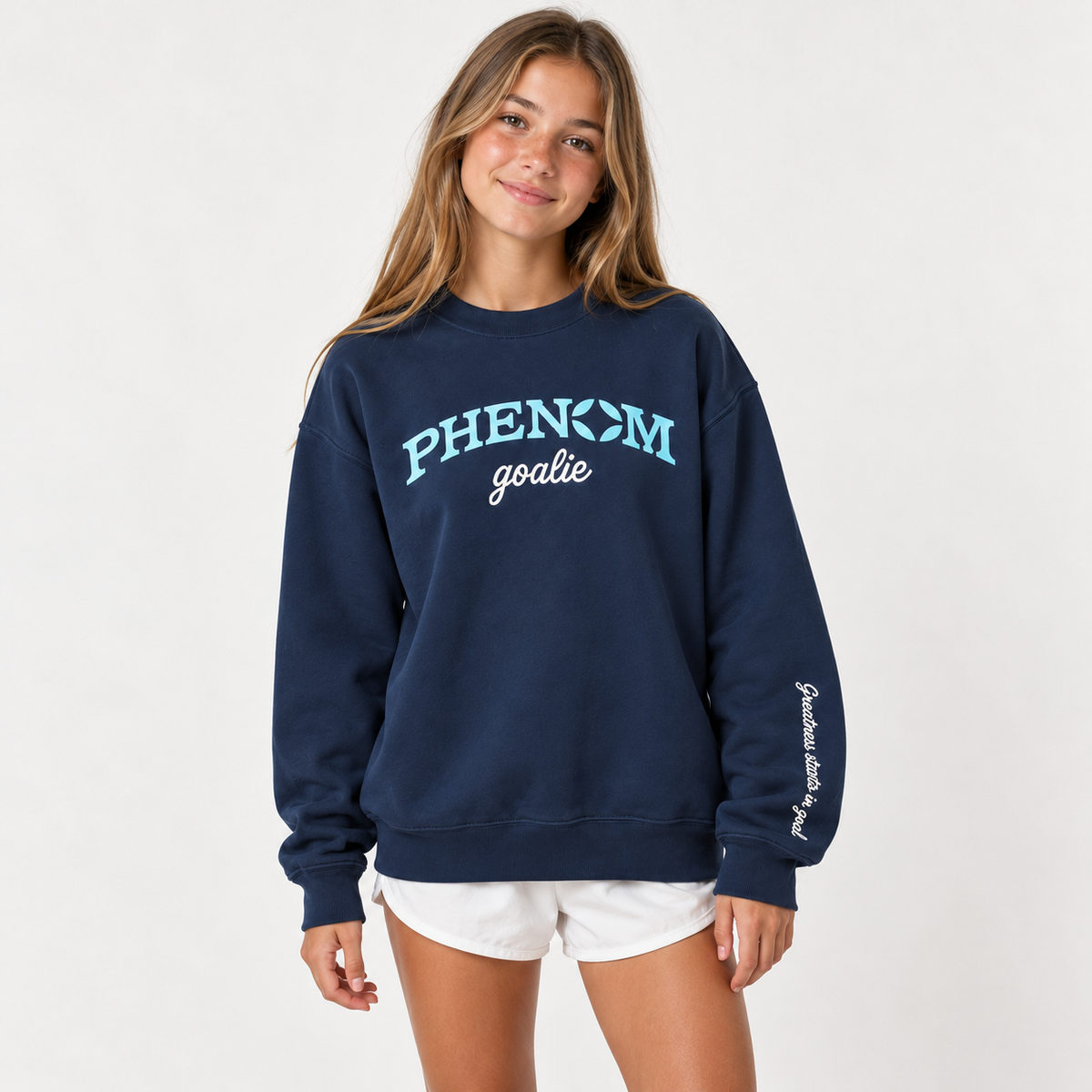PHENOM Greatness Starts in Goal Crewneck Sweatshirt