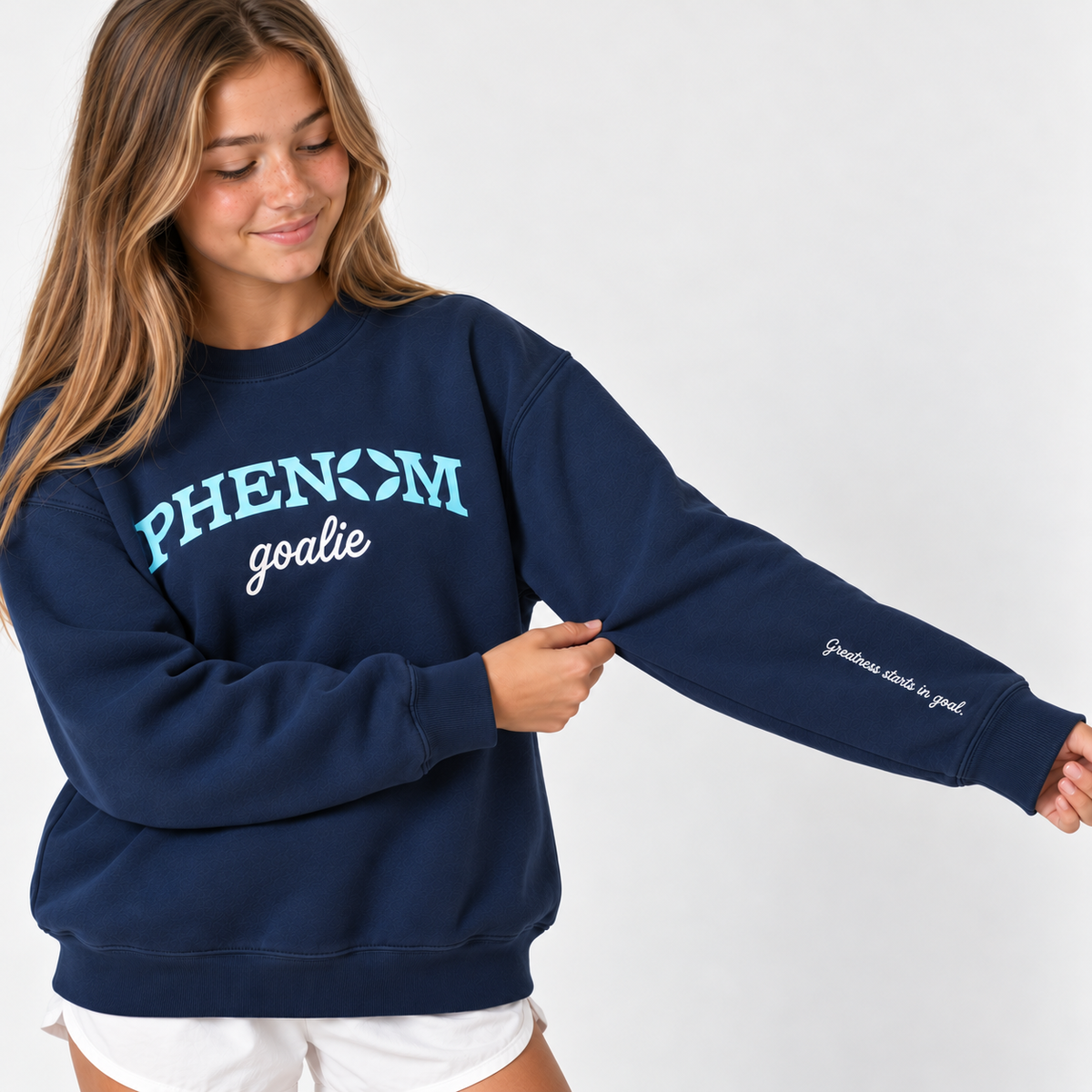 PHENOM Greatness Starts in Goal Crewneck Sweatshirt