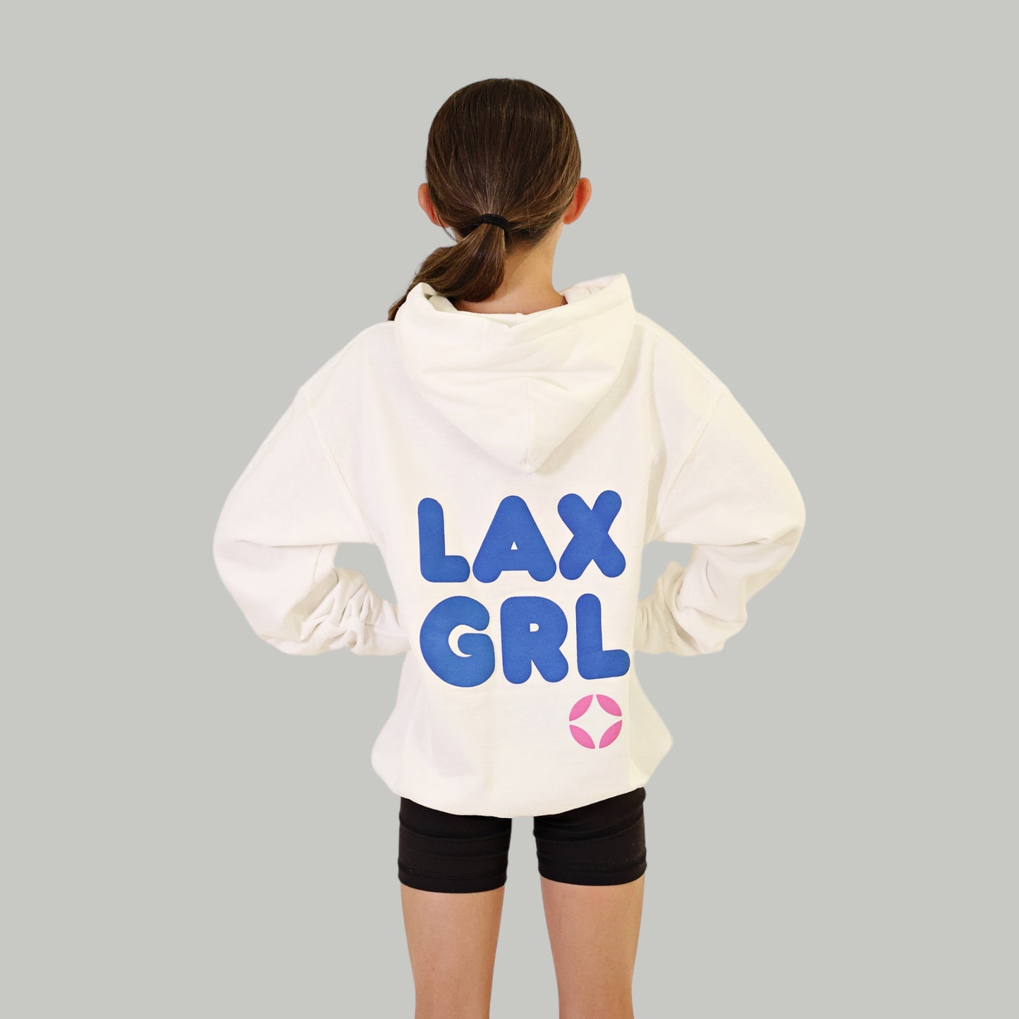 Youth LAX GRL Puff Print Heavy Blend Hooded Sweatshirt