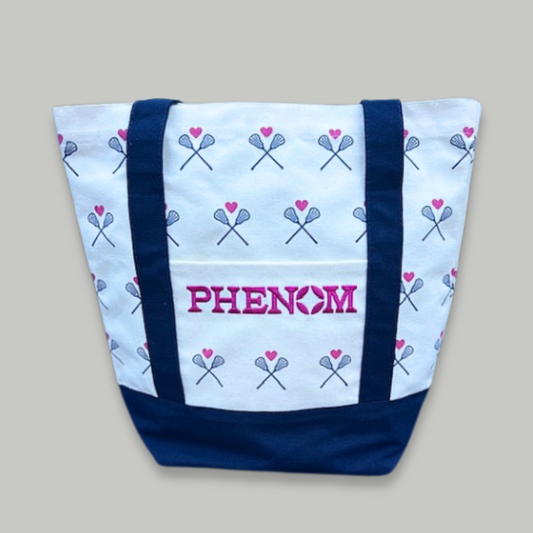 The PHENOM LAX Canvas Boat Tote