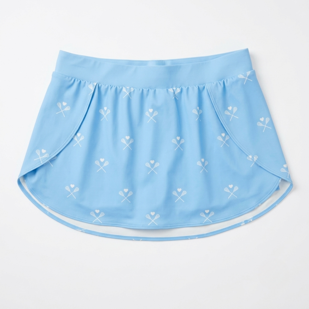 Youth Girls' Lacrosse Skort with Built-In Shorts | SKY BLUE