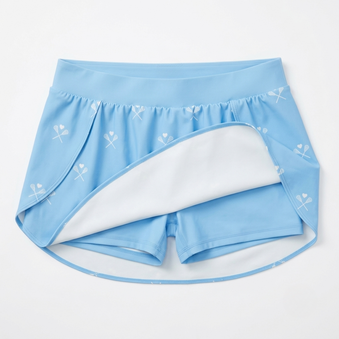 Youth Girls' Lacrosse Skort with Built-In Shorts | SKY BLUE