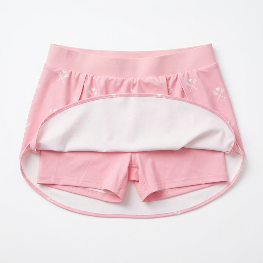 Youth Girls' Lacrosse Skort with Built-In Shorts | SOFT PINK