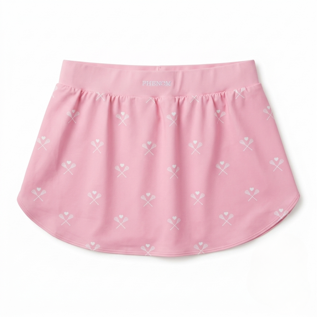Youth Girls' Lacrosse Skort with Built-In Shorts | SOFT PINK