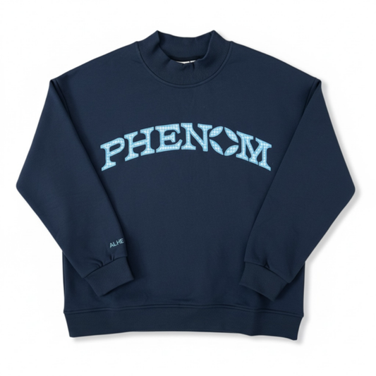 PHENOM GINGHAM MOCKNECK ~Navy