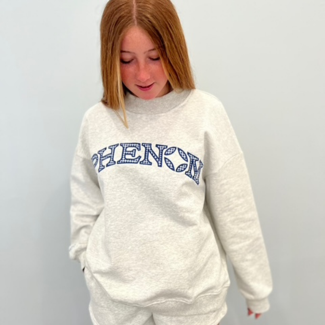 PHENOM GINGHAM MOCKNECK ~LIGHT GRAY