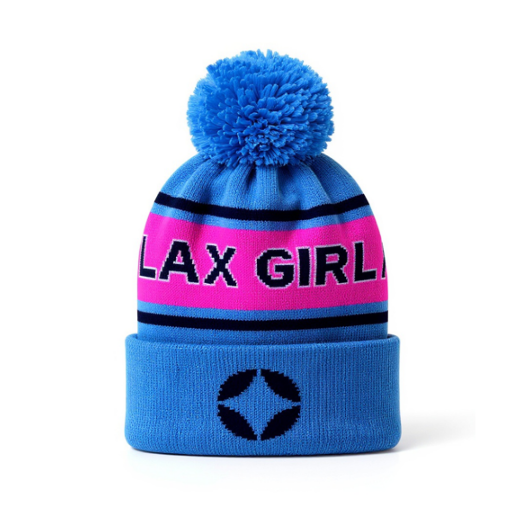 LAX GIRL Knit Pom Pom Beanie