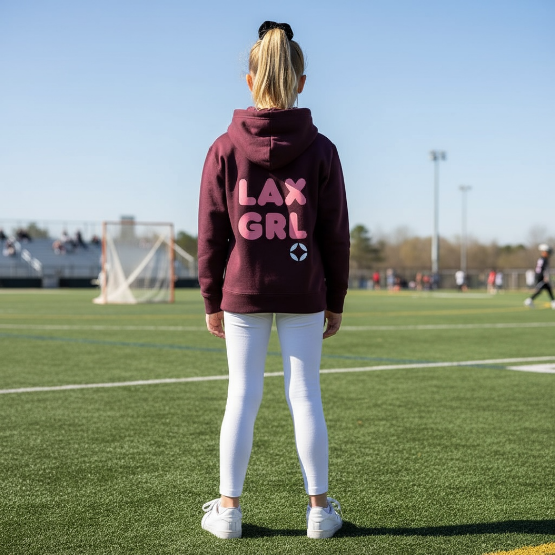 NEW COLOR! Youth LAX GRL Puff-Print Hoodie