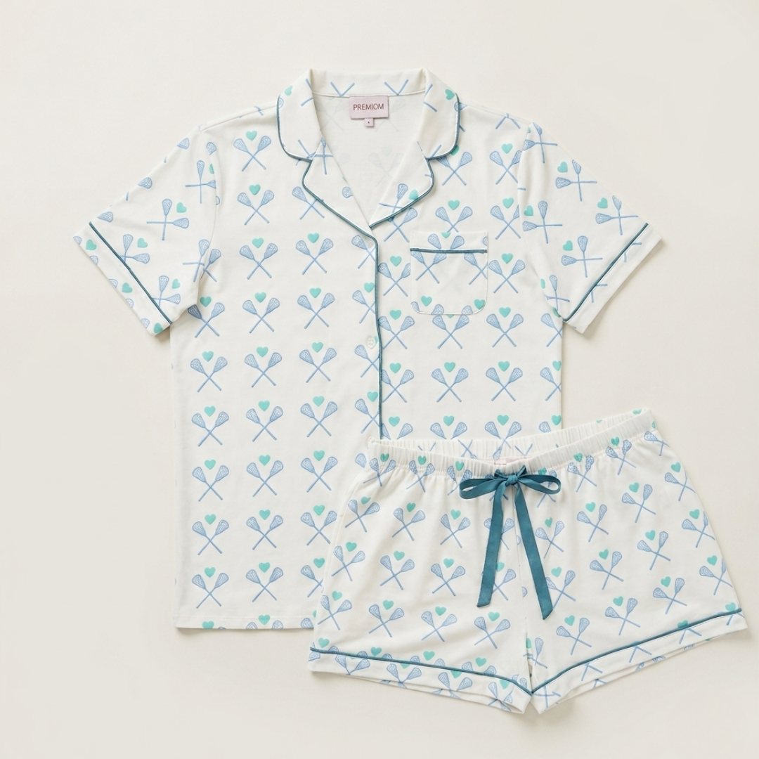 Girls Lacrosse Pajama Set- Coastal Blue