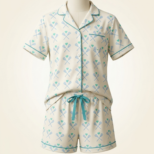 Girls Lacrosse Pajama Set- Coastal Blue