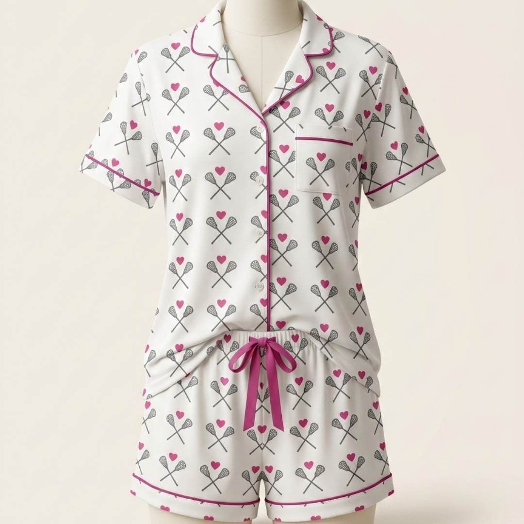 Girls Lacrosse Pajama Set- Midnight Navy