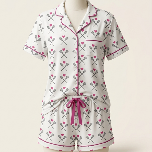 Girls Lacrosse Pajama Set- Midnight Navy
