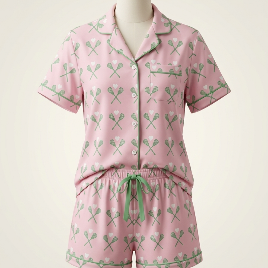 Women's Lacrosse Sleepwear Set -Palm Pink