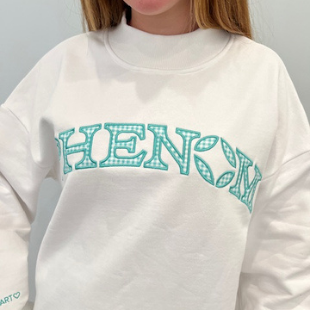 PHENOM GINGHAM MOCKNECK ~WHITE