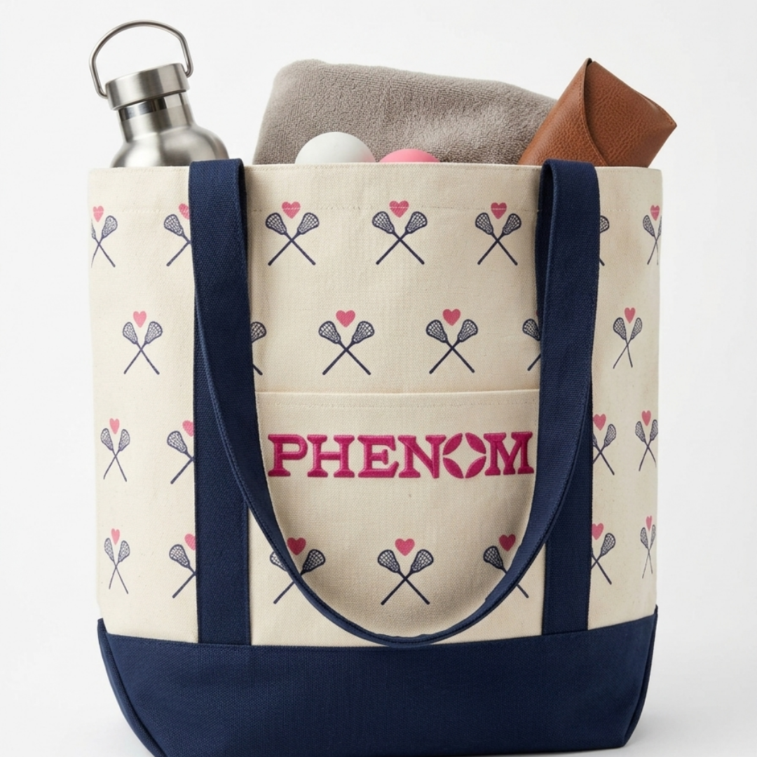 The PHENOM LAX Canvas Boat Tote