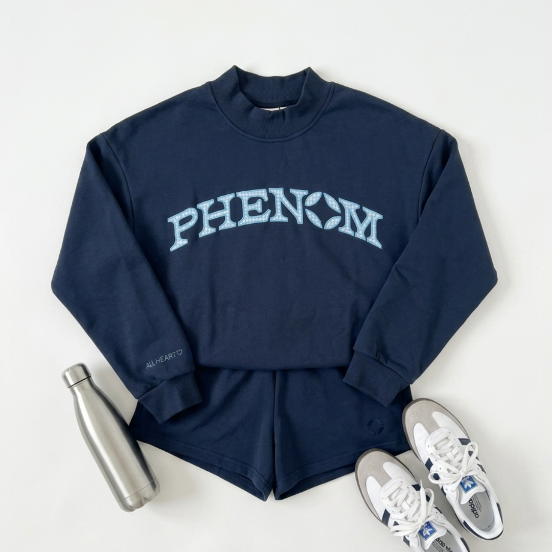 PHENOM GINGHAM MOCKNECK ~NAVY